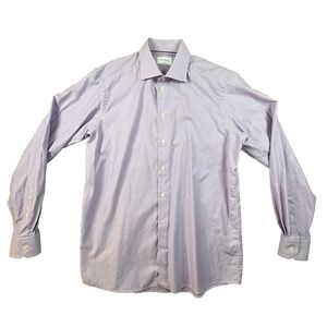 Eton Men's XL Micro Gingham Lavender Dress Shirt Regular Fit LS SEE DESCRIPTION